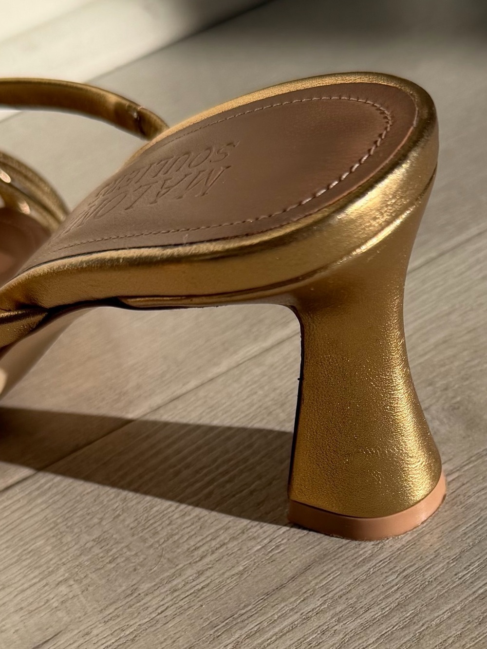 Malone Souliers Metallic Gold Knotted Strappy Heels - Picture 7 of 12